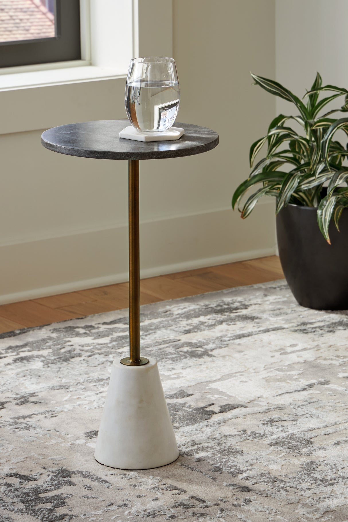 Furniture City Slidell - Ashley Furniture - Caramont Accent Table - Accent Table / Black/White/Gold Finish - A4000540