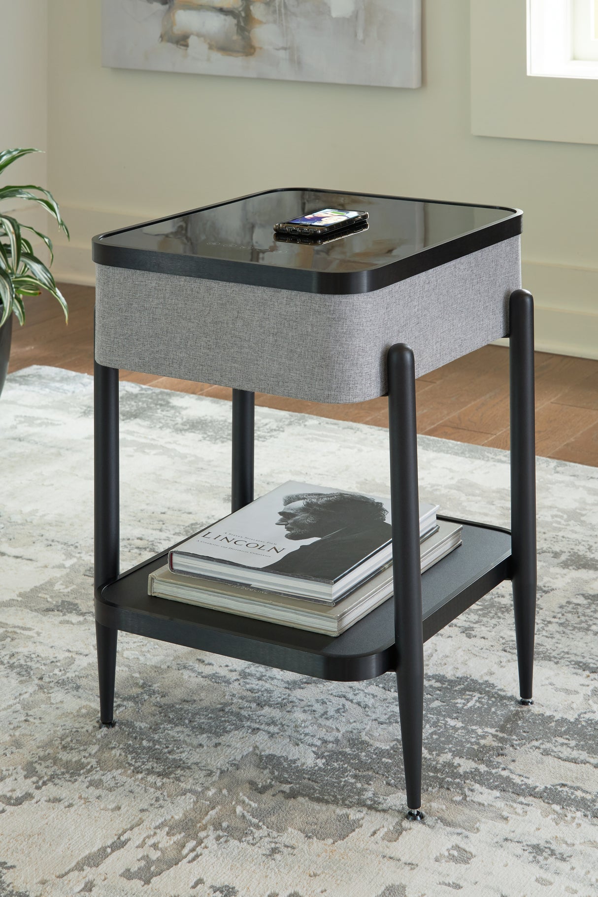 Furniture City Slidell - Ashley Furniture - Jorvalee Accent Table with Speaker - Accent Table with Speaker / Gray/Black - A4000550