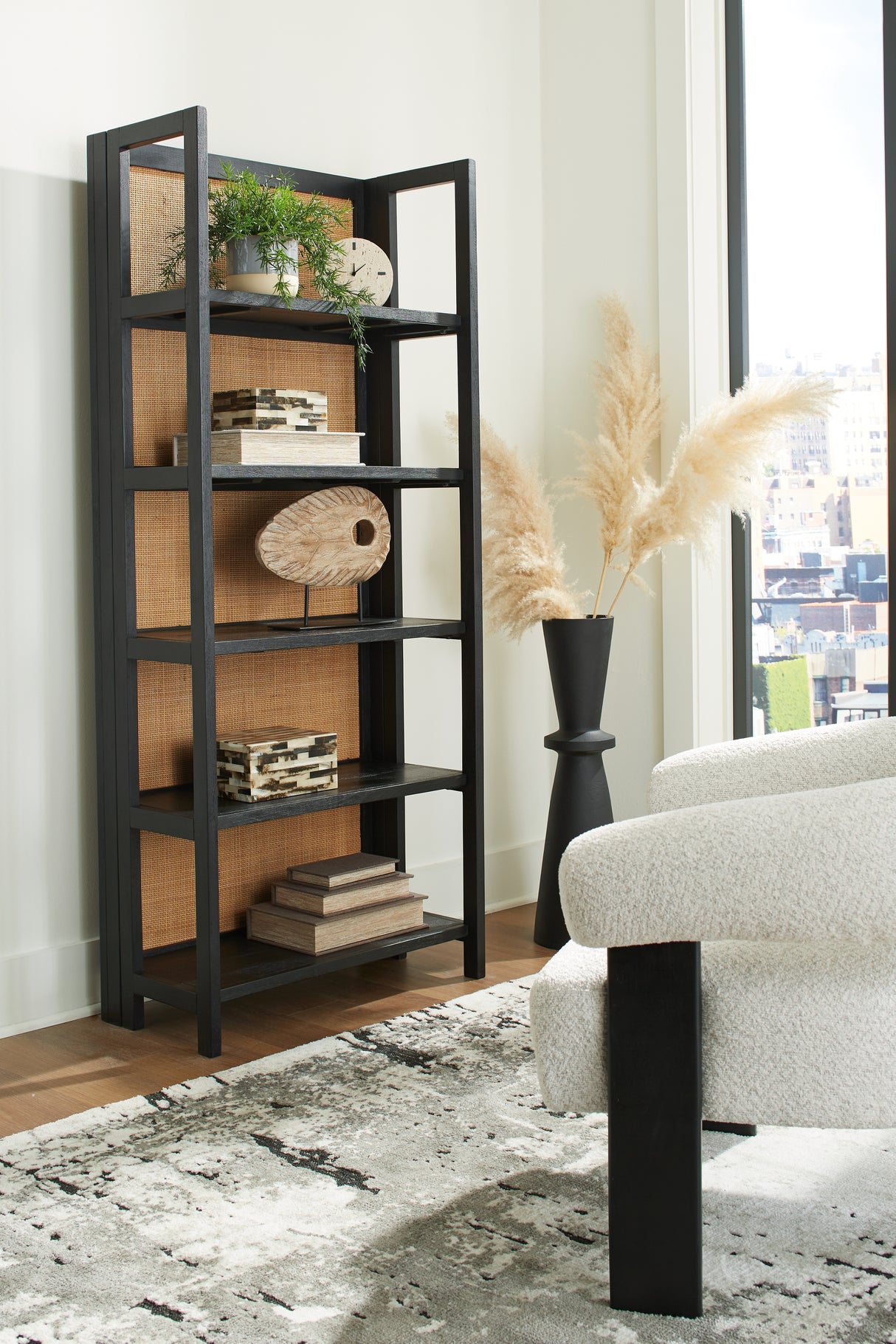 Furniture City Slidell - Ashley Furniture - Abyard Bookcase - Bookcase / Black/Natural - A4000574