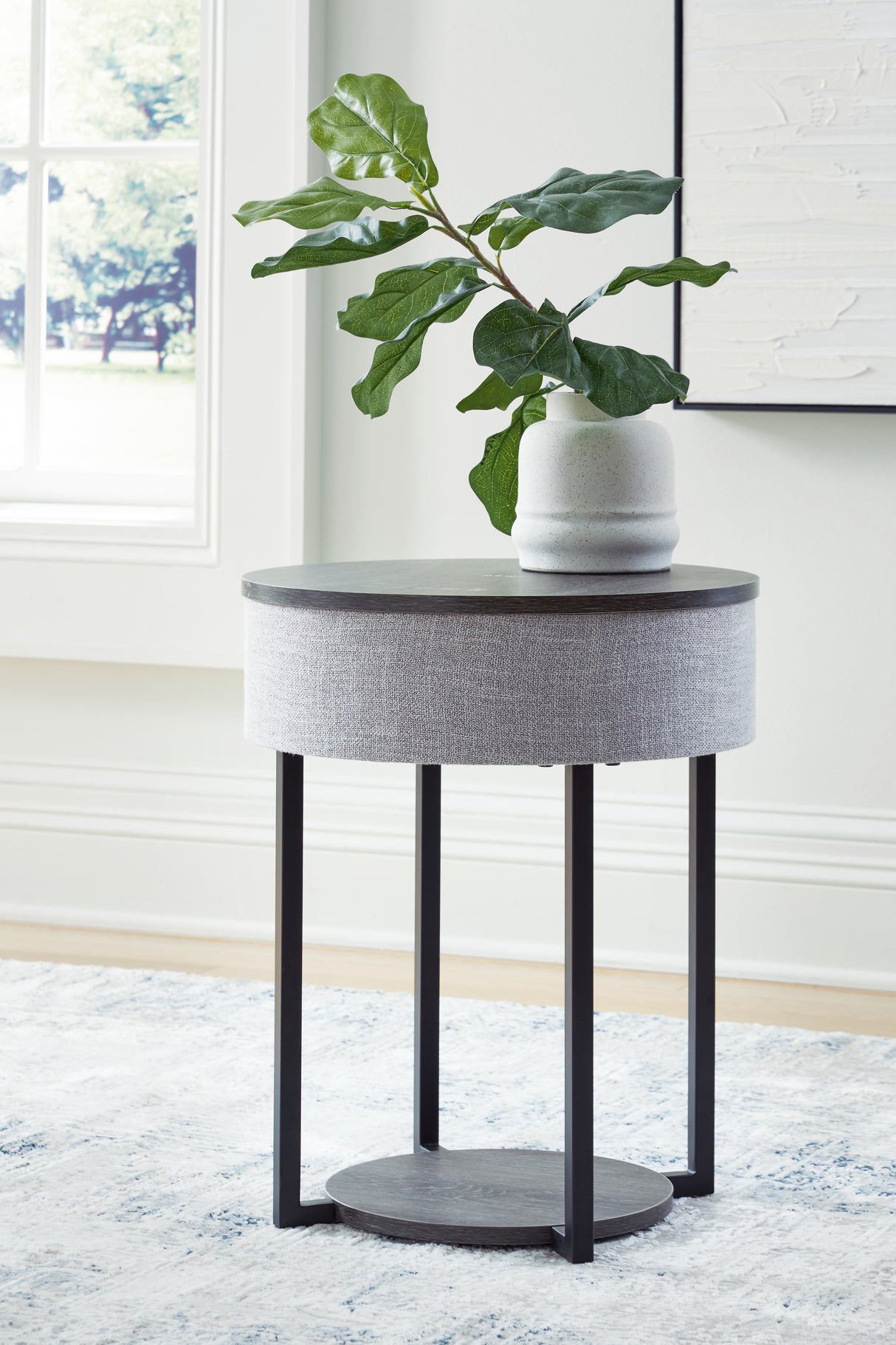 Furniture City Slidell - Ashley Furniture - Sethlen Accent Table with Speaker - Accent Table with Speaker / Gray/Black - A4000641