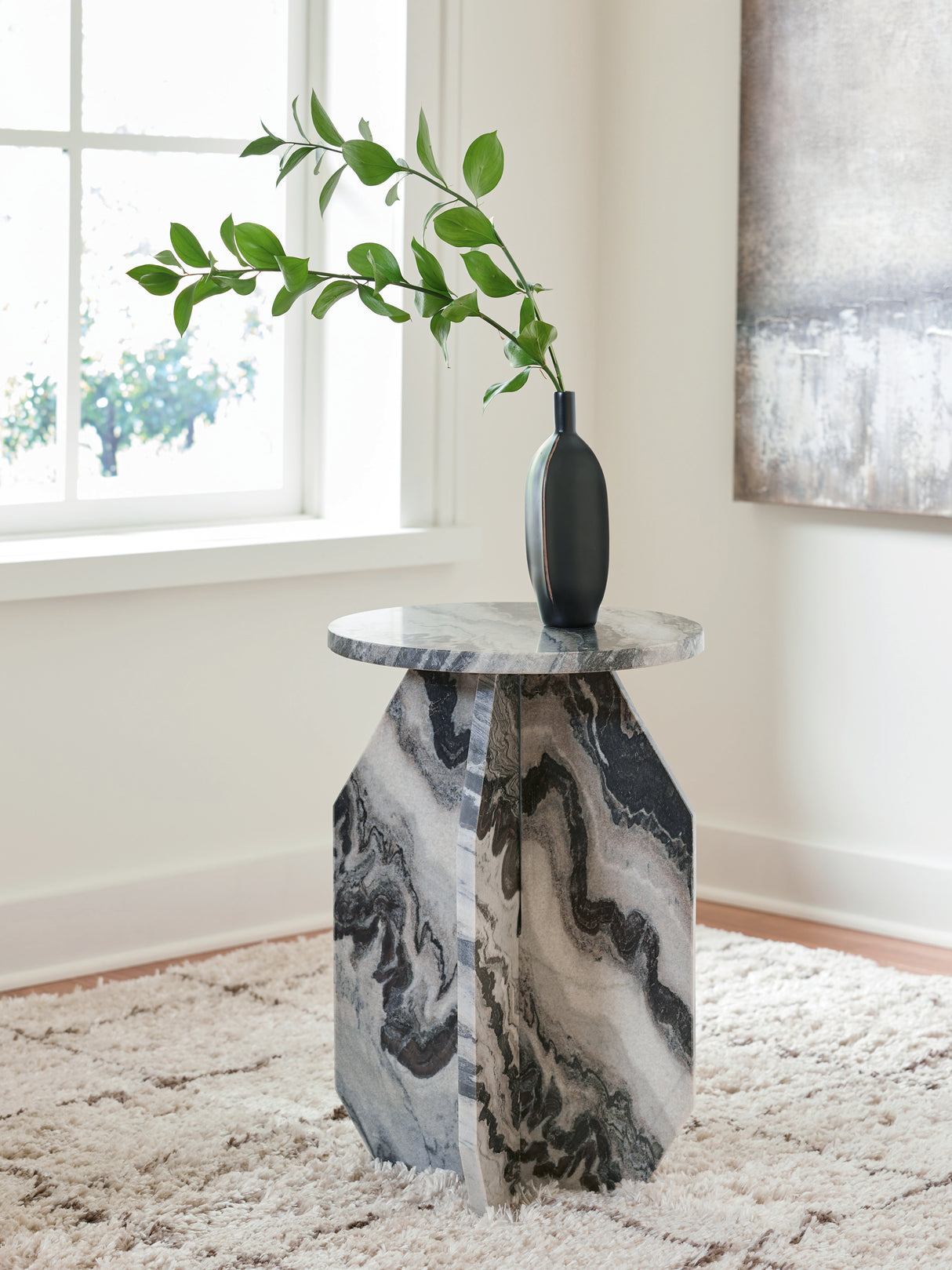 Furniture City Slidell - Ashley Furniture - Wrenlane Accent Table - Accent Table / Black/White/Taupe - A4000646