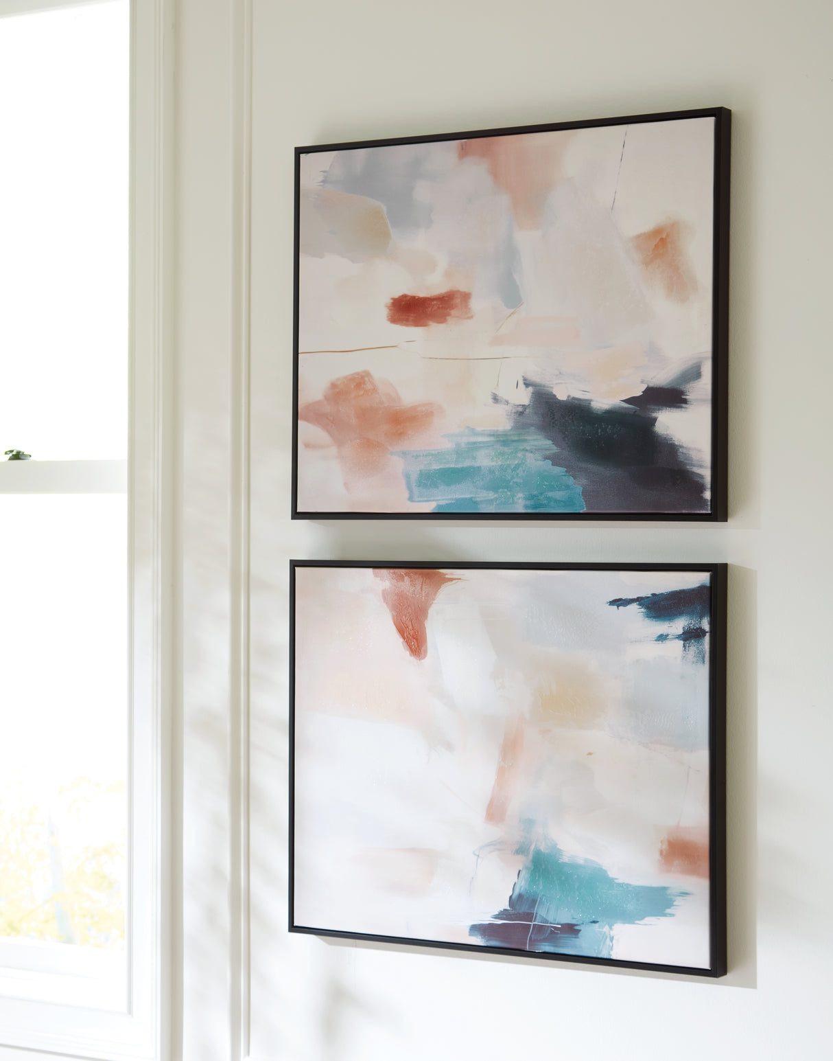 Furniture City Slidell - Ashley Furniture - Caldish Wall Decor - Wall Art Set (Set of 2) / Blue/White/Pink - A8000415