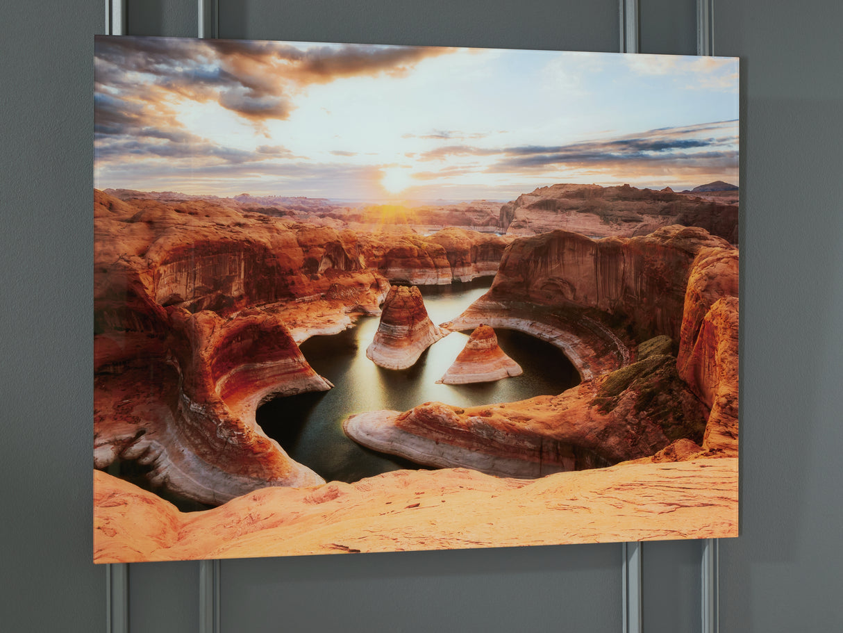 Furniture City Slidell - Ashley Furniture - Deemsdon Wall Decor - Wall Art / Blue/Amber - A8000436