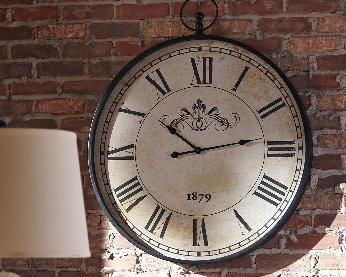 Furniture City Slidell - Ashley Furniture - Augustina Wall Decor - Wall Clock / Antique Black - A8010110