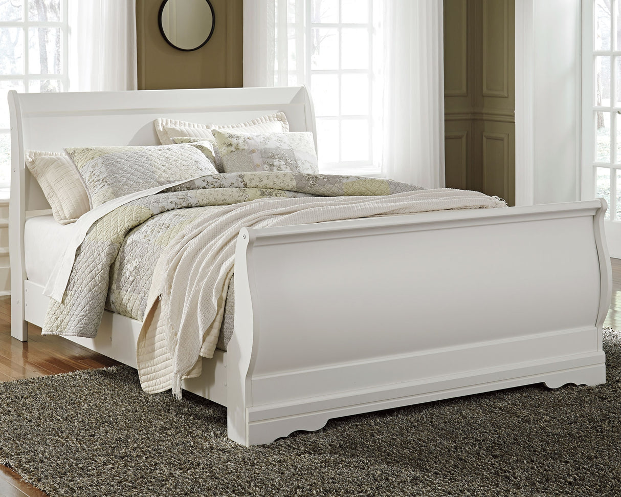Furniture City Slidell - Ashley Furniture - Anarasia Bedroom - Queen Sleigh Bed / White - B129B4