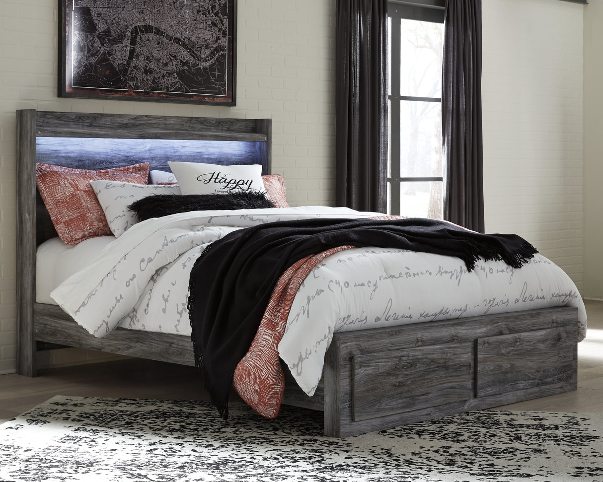 Furniture City Slidell - Ashley Furniture - Baystorm Bedroom - Queen Panel Bed with 2 Storage Drawers / Gray - B221B5