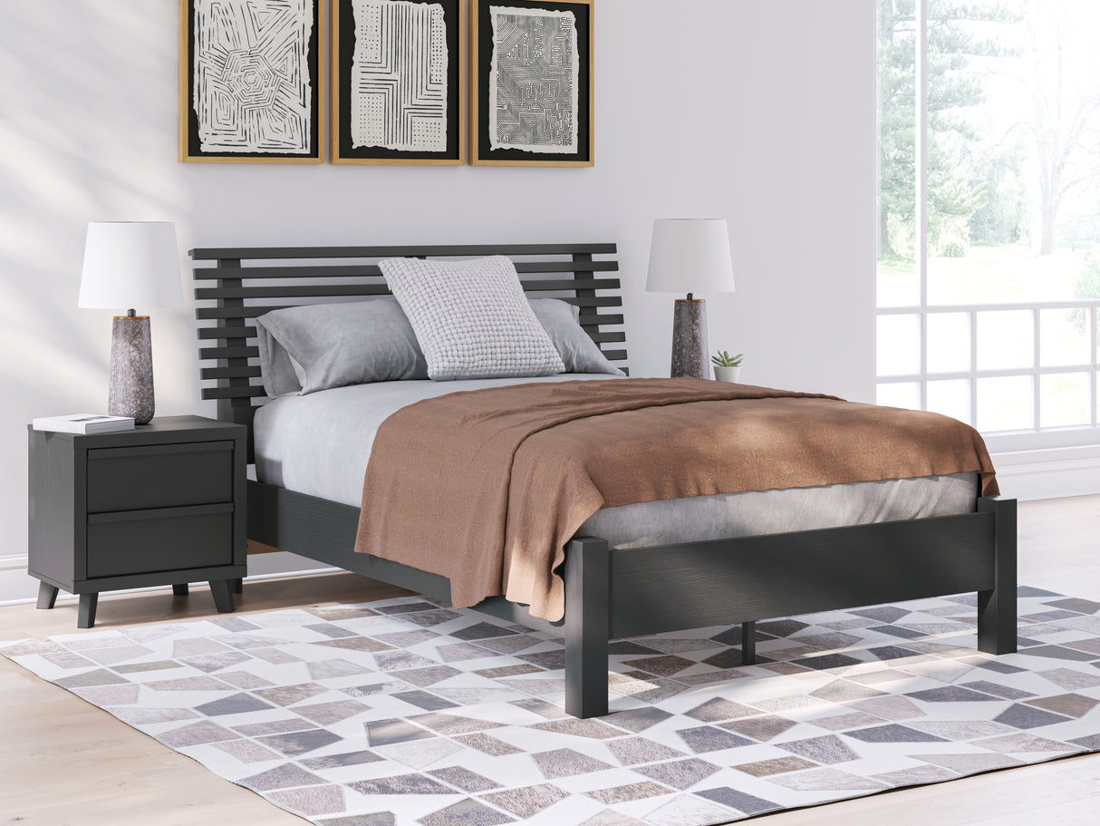 Furniture City Slidell - Ashley Furniture - Danziar Bedroom - Full Slat Panel Bed / Black - B1013B19