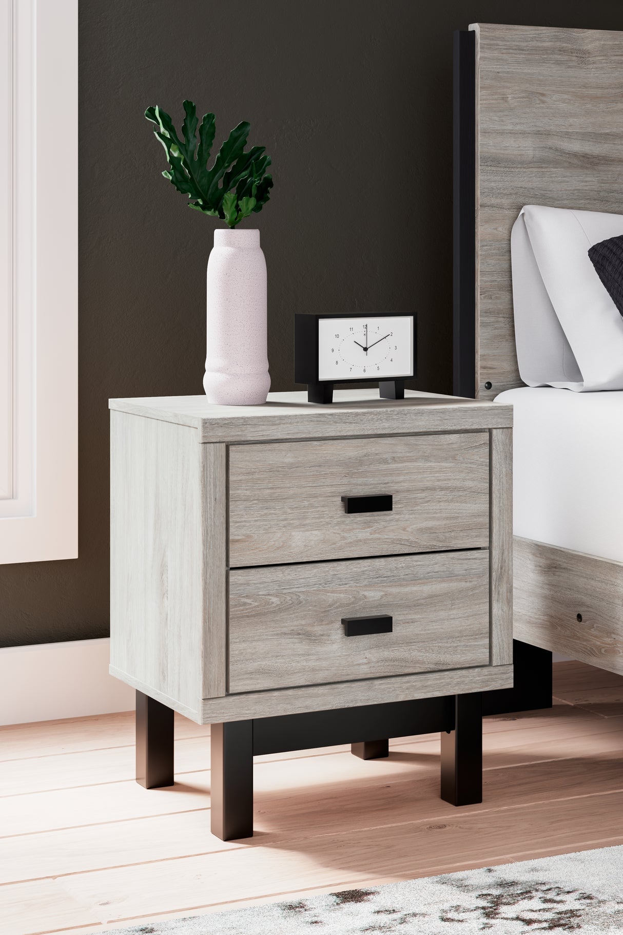 Furniture City Slidell - Ashley Furniture - Vessalli Bedroom - Two Drawer Night Stand / Two-tone - B1036-92