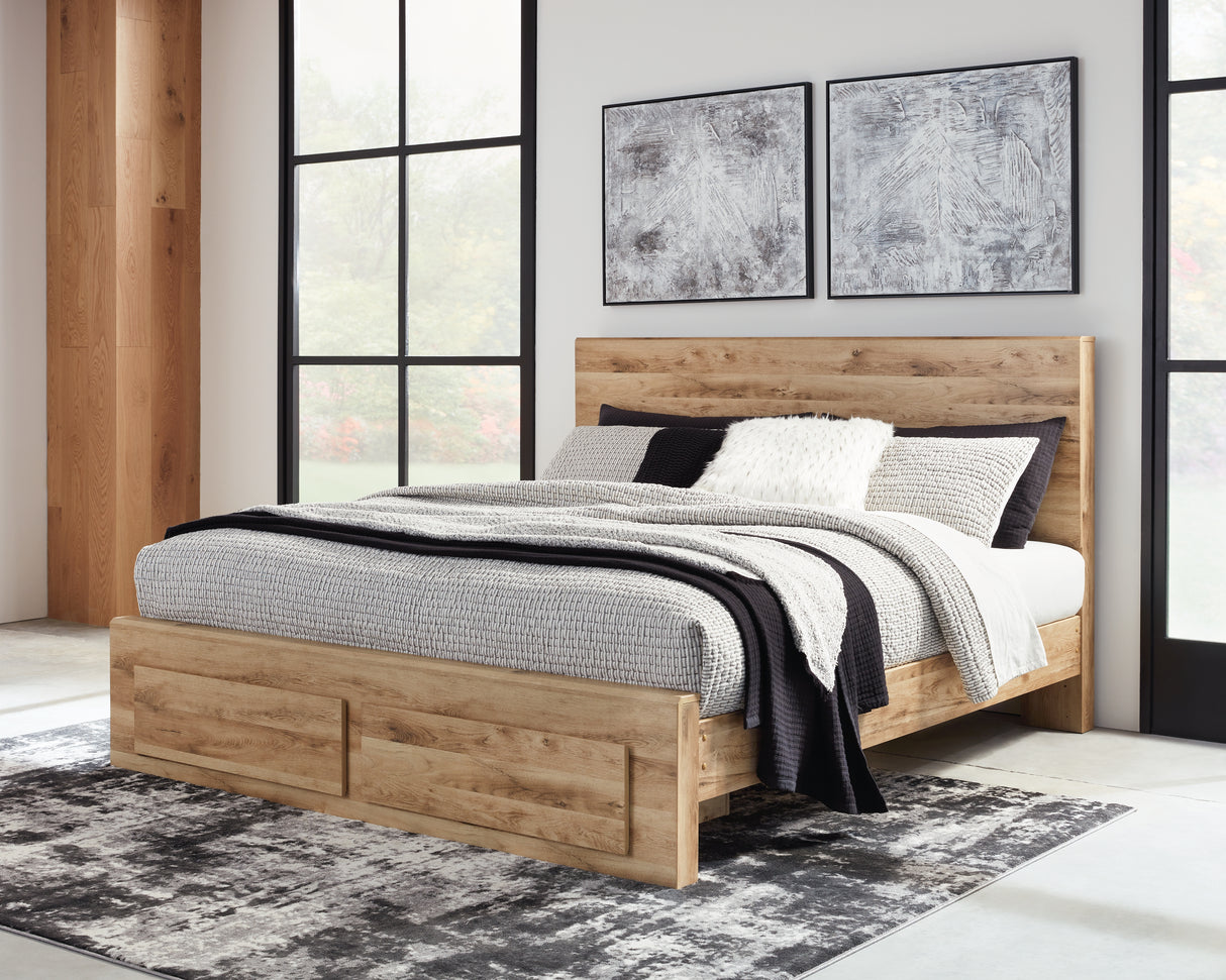 Furniture City Slidell - Ashley Furniture - Hyanna Bedroom - Queen Panel Storage Bed / Tan Brown - B1050B4