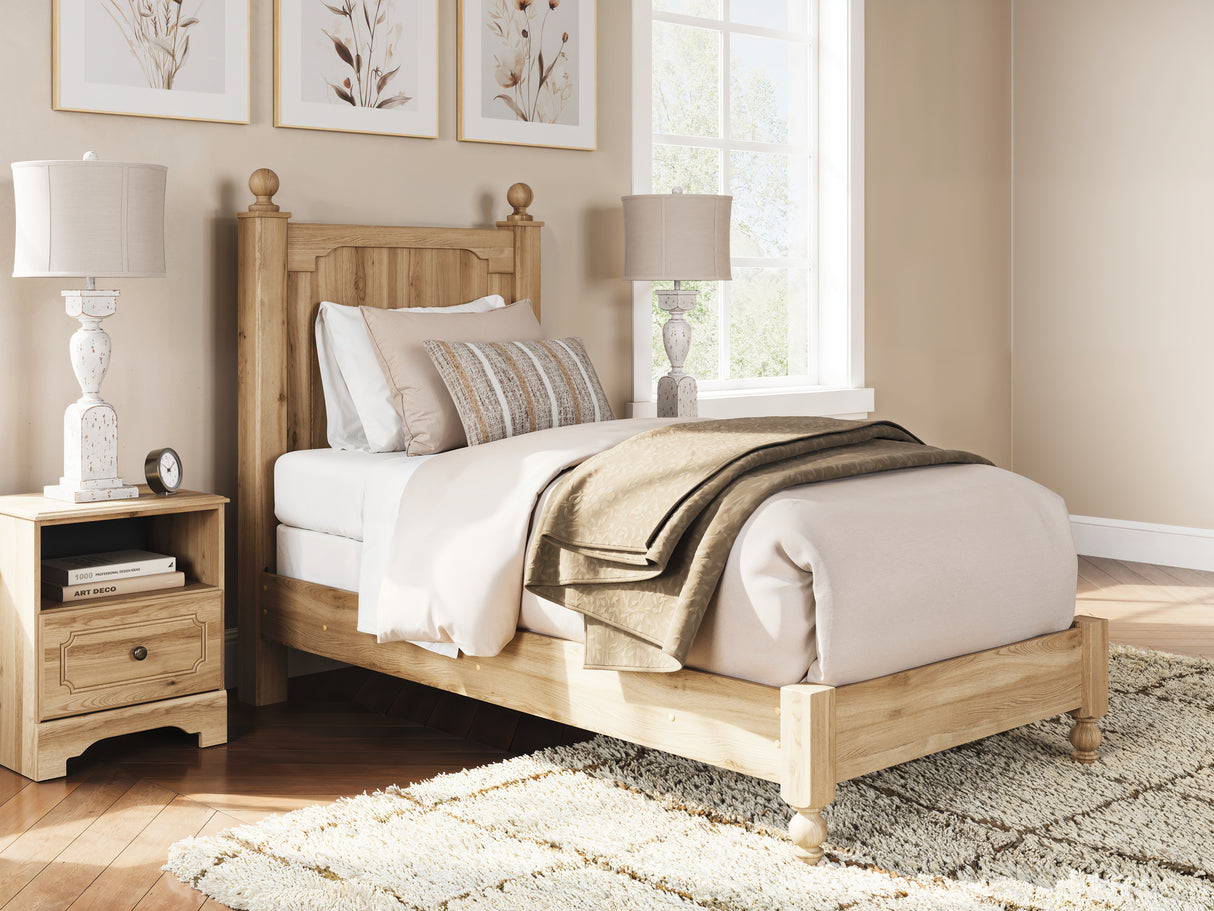 Furniture City Slidell - Ashley Furniture - Aleaport Bedroom - Twin Panel Bed / Warm Brown - PCB1075B2