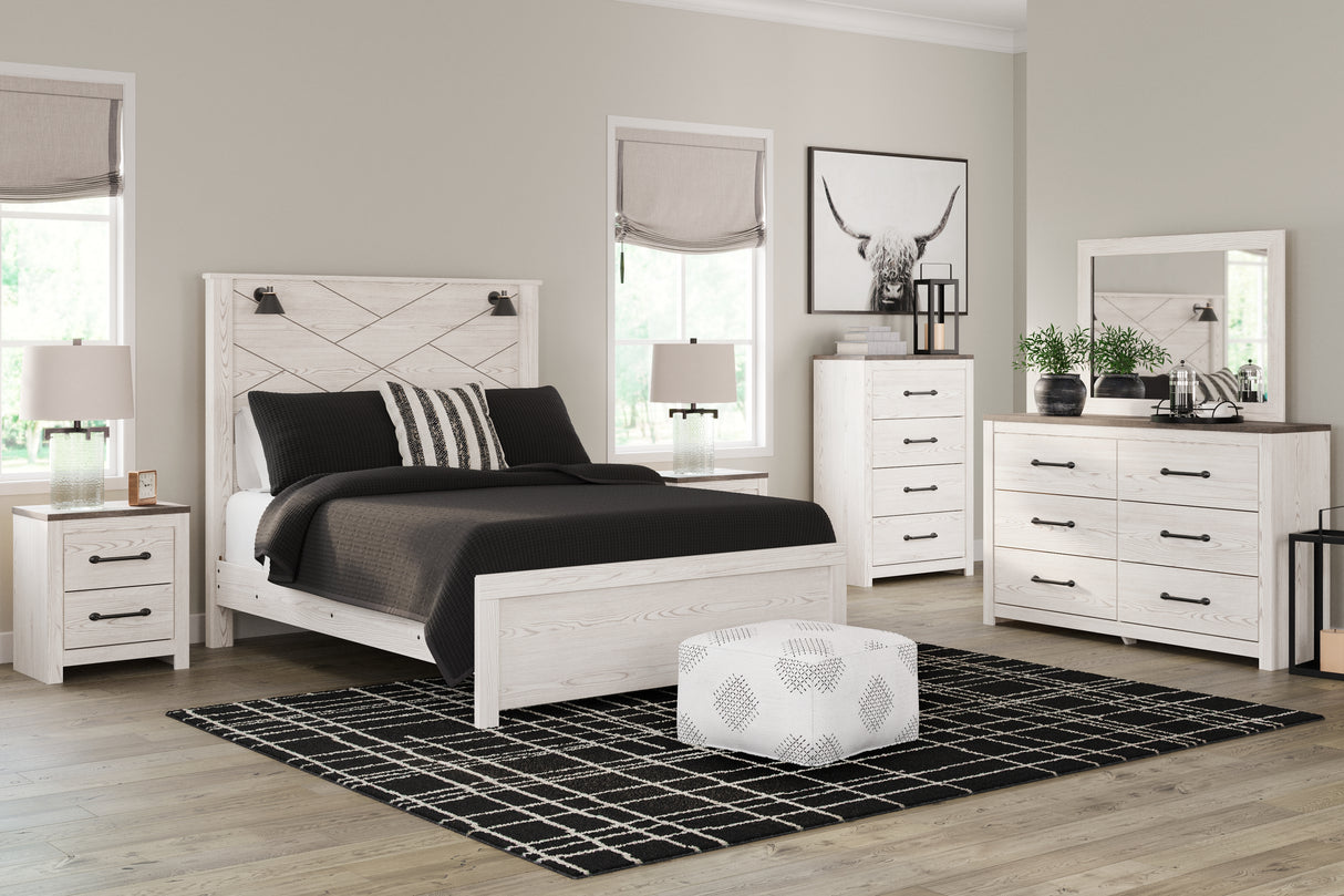 Furniture City Slidell - Ashley Furniture - Gerridan Bedroom - Dresser and Mirror / White/Gray - B1190B1