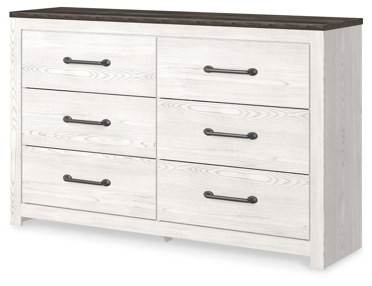 Furniture City Slidell - Ashley Furniture - Gerridan Bedroom - Six Drawer Dresser / White/Gray - B1190-31