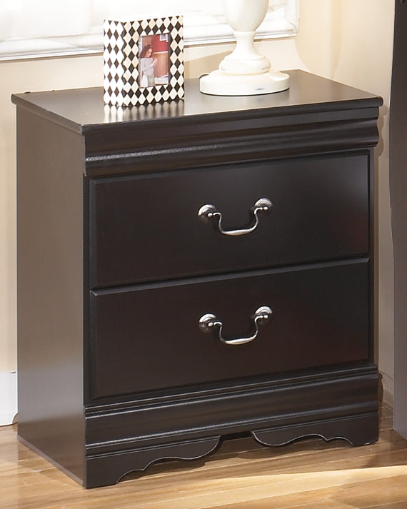 Furniture City Slidell - Ashley Furniture - Huey Vineyard Bedroom - Two Drawer Night Stand / Black - B128-92