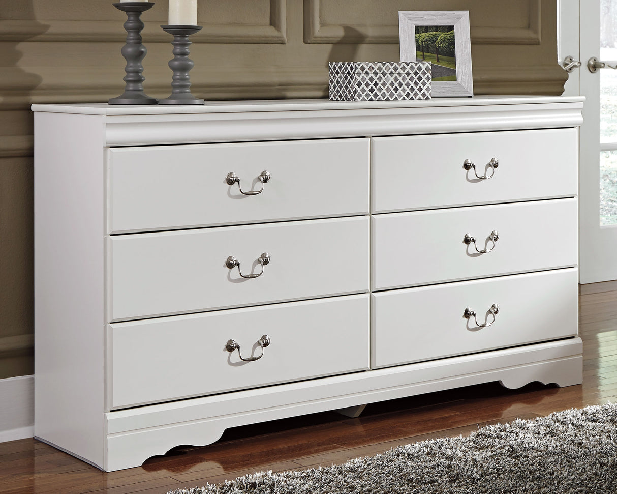 Furniture City Slidell - Ashley Furniture - Anarasia Bedroom - Six Drawer Dresser / White - B129-31