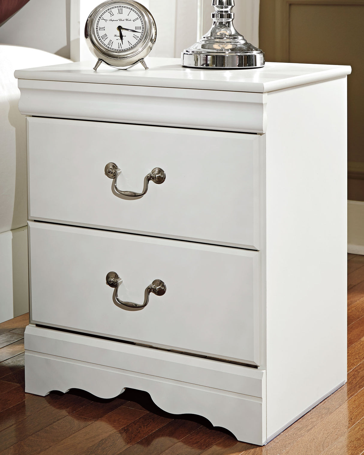 Furniture City Slidell - Ashley Furniture - Anarasia Bedroom - Two Drawer Night Stand / White - B129-92