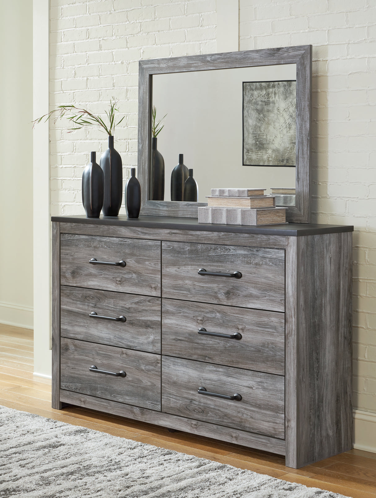 Furniture City Slidell - Ashley Furniture - Bronyan Bedroom - Dresser and Mirror / Dark Gray - B1290B1
