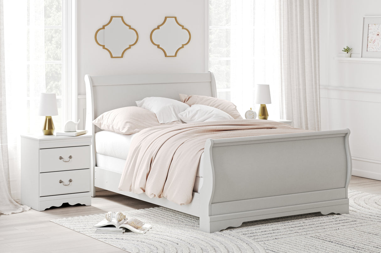 Furniture City Slidell - Ashley Furniture - Anarasia Bedroom - Full Sleigh Bed / White - B129B2