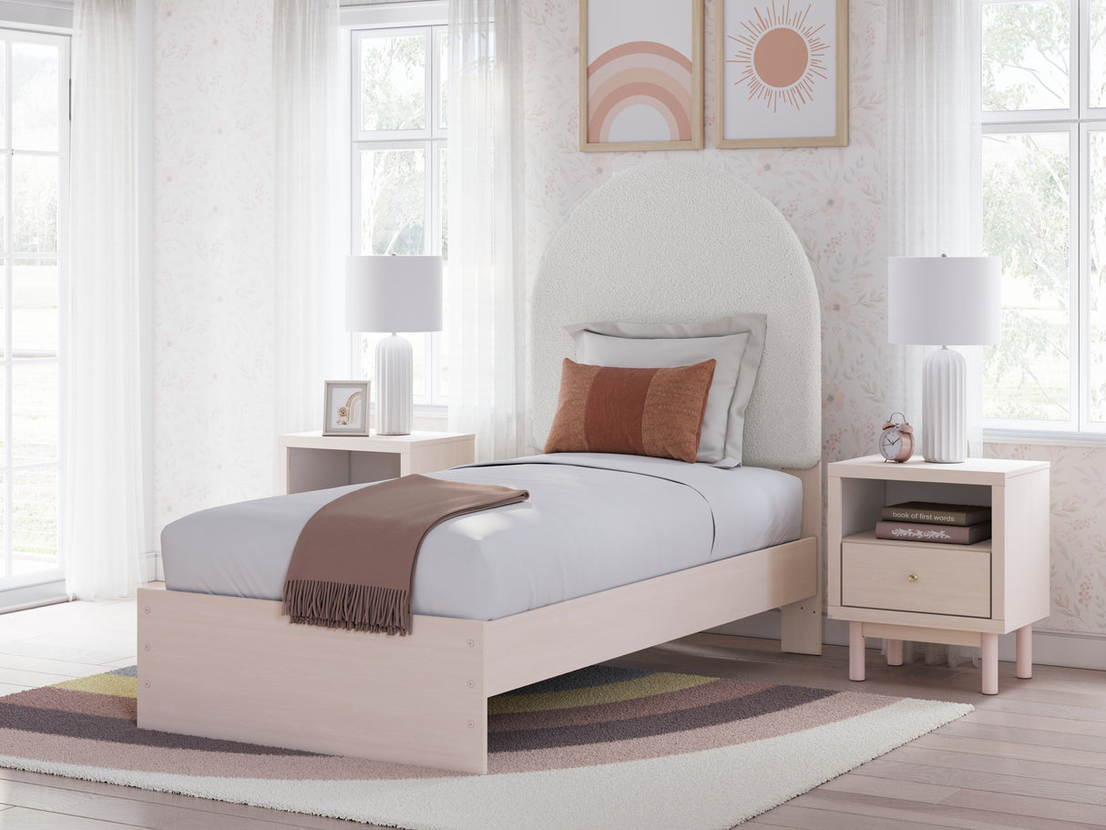 Furniture City Slidell - Ashley Furniture - Wistenpine Bedroom - Twin Upholstered Panel Bed / Blush - B1323B8