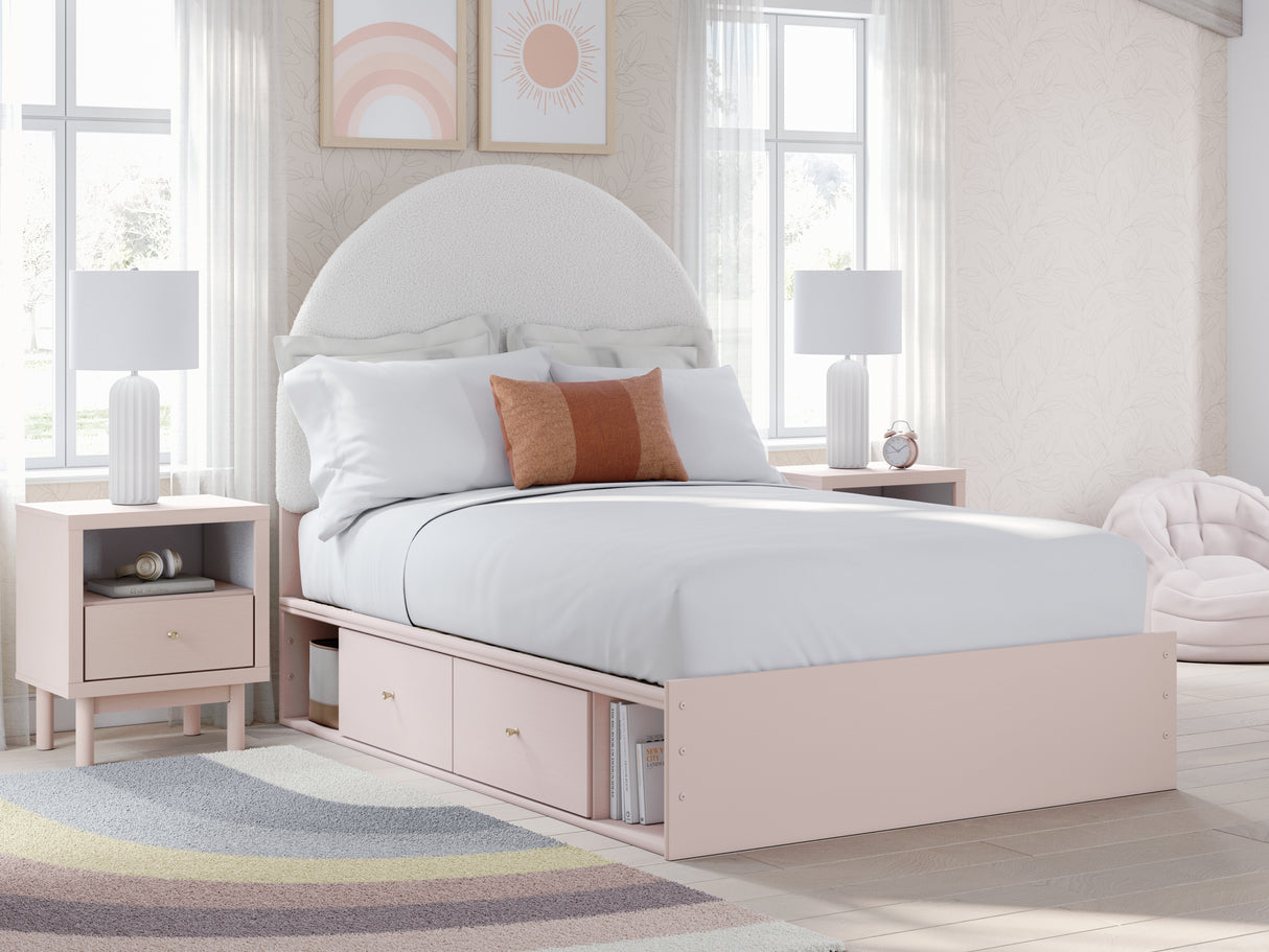 Furniture City Slidell - Ashley Furniture - Wistenpine Bedroom - Full Upholstered Panel Bed with Storage / Blush - B1323B13