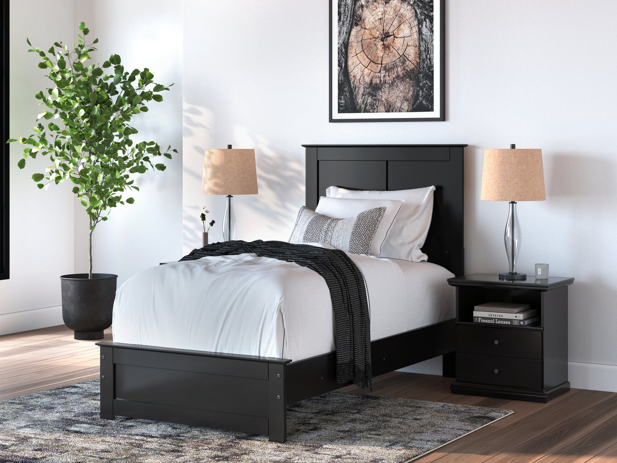 Furniture City Slidell - Ashley Furniture - Maribel Bedroom - Twin Panel Bed / Black - B138B51