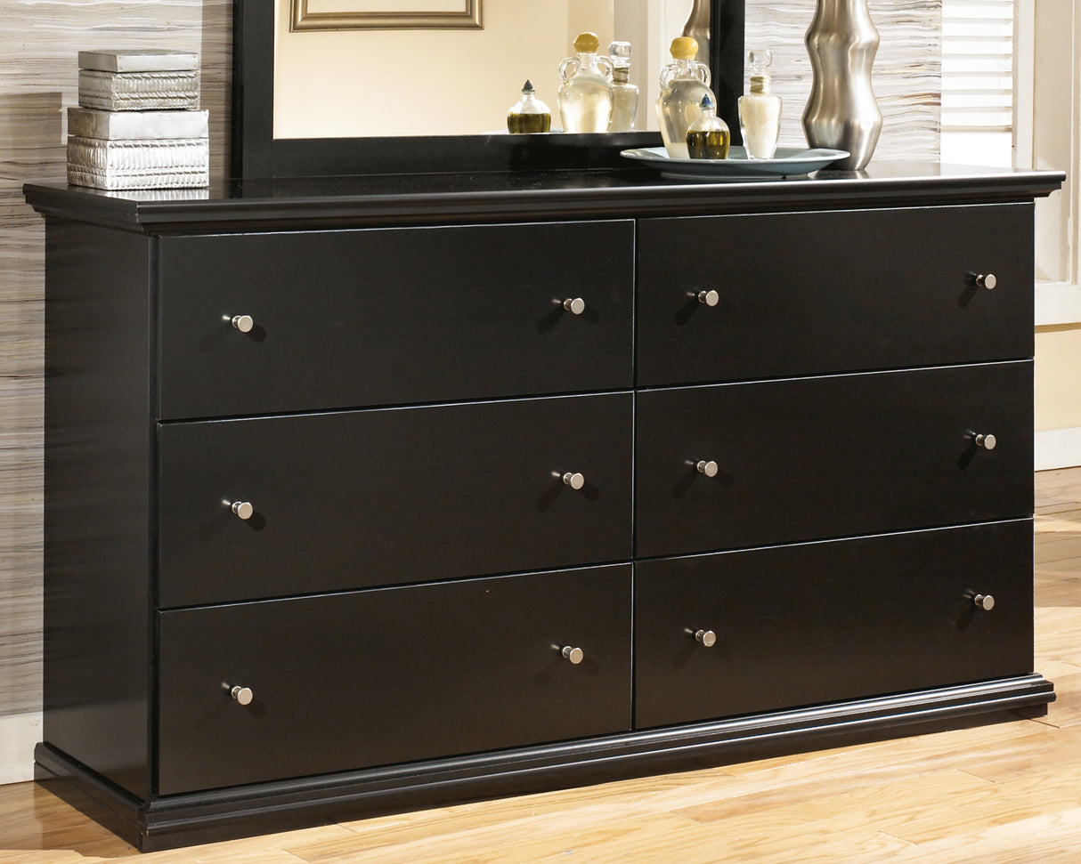 Furniture City Slidell - Ashley Furniture - Maribel Bedroom - Dresser and Mirror / Black - B138B50
