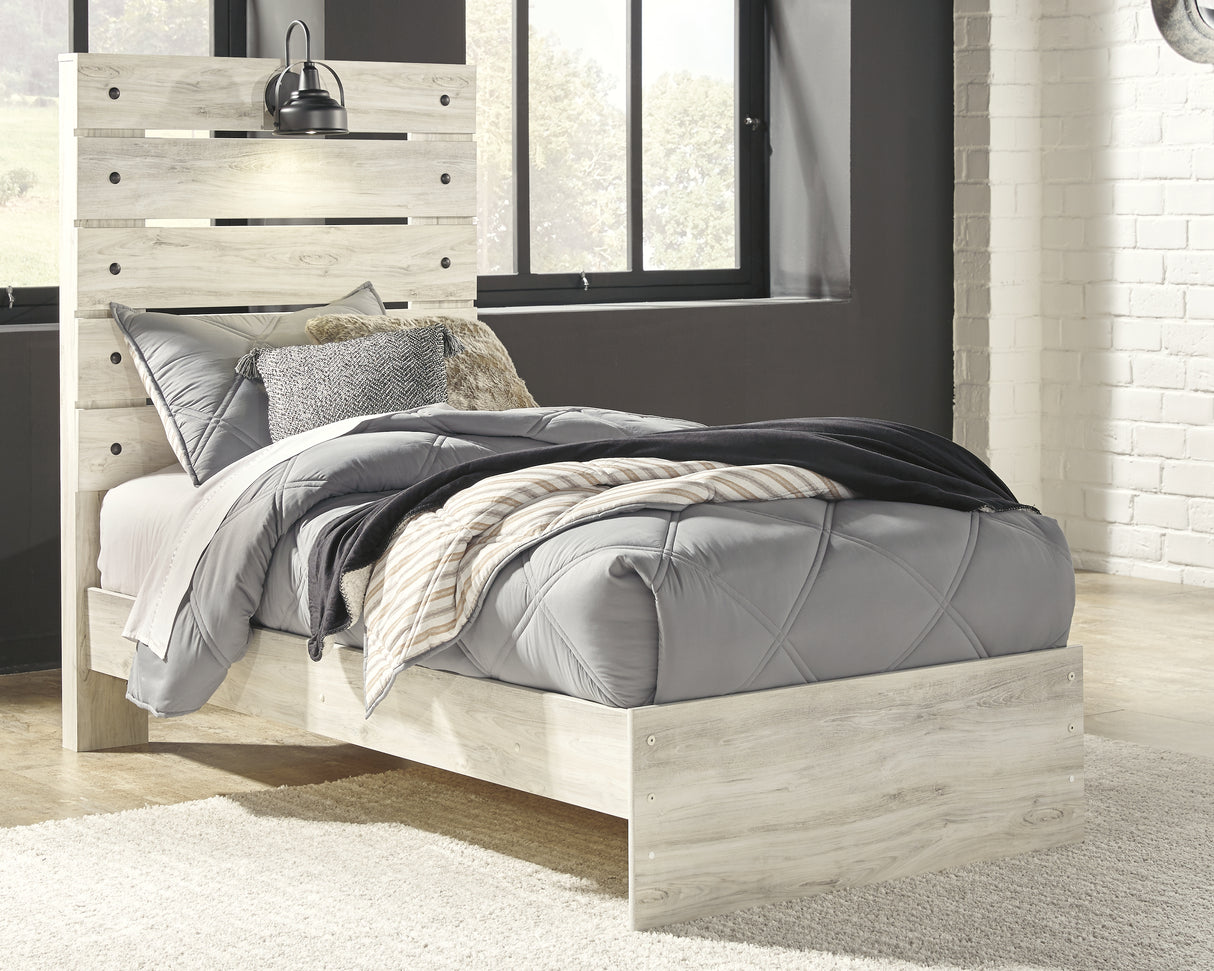 Furniture City Slidell - Ashley Furniture - Cambeck Bedroom - Twin Panel Bed / Whitewash - B192B2