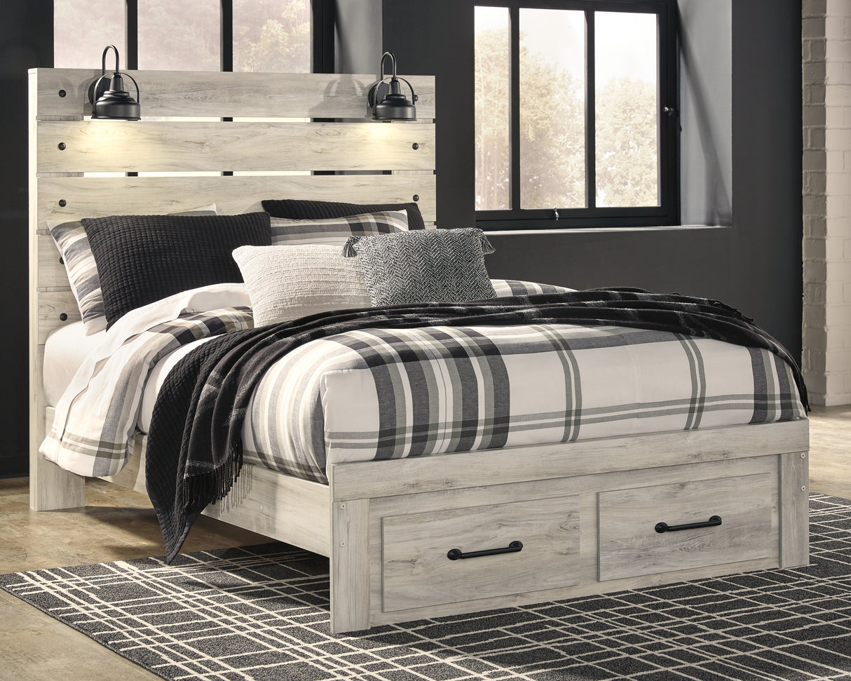 Furniture City Slidell - Ashley Furniture - Cambeck Bedroom - Queen Panel Bed with 2 Storage Drawers / Whitewash - B192B8