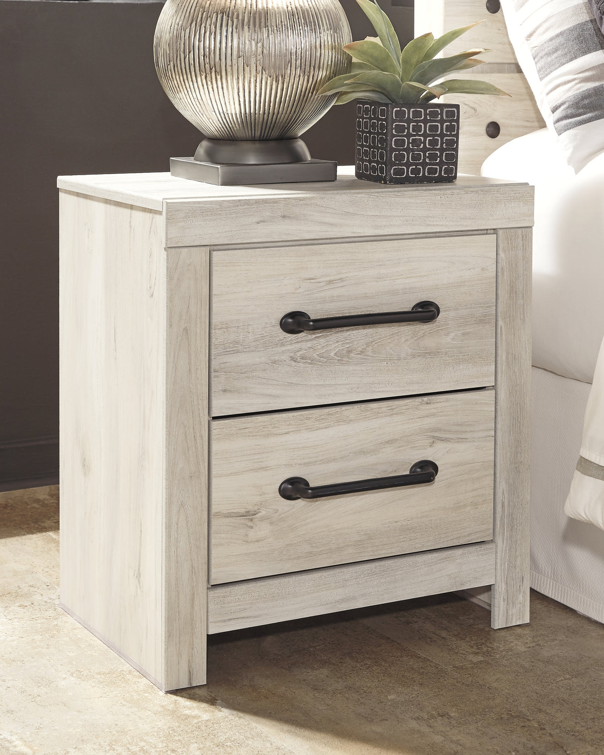 Furniture City Slidell - Ashley Furniture - Cambeck Bedroom - Two Drawer Night Stand / Whitewash - B192-92