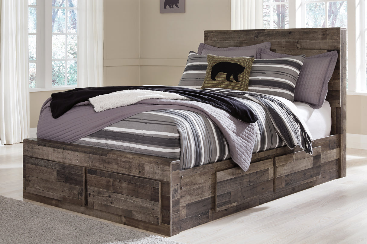Furniture City Slidell - Ashley Furniture - Derekson Bedroom - Full Panel Bed with 6 Storage Drawers / Multi Gray - B200B10