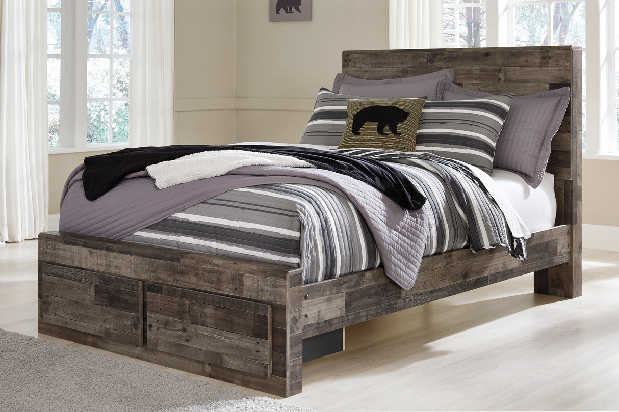 Furniture City Slidell - Ashley Furniture - Derekson Bedroom - Full Panel Bed with 2 Storage Drawers / Multi Gray - B200B16