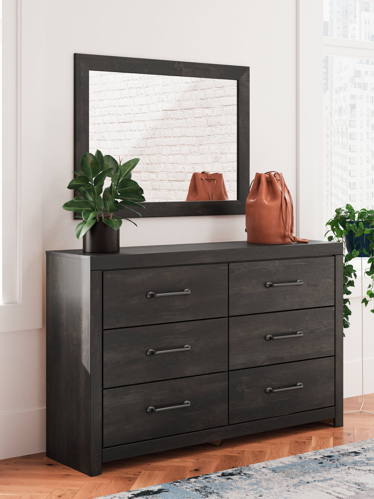 Furniture City Slidell - Ashley Furniture - Hollivern Bedroom - King Panel Bed / Dark Gray - PCB2108B8
