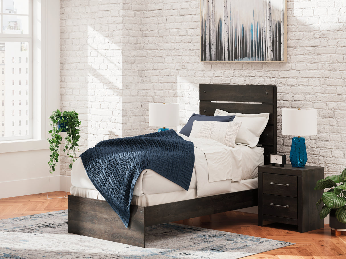 Furniture City Slidell - Ashley Furniture - Hollivern Bedroom - Twin Panel Bed / Dark Gray - PCB2108B11