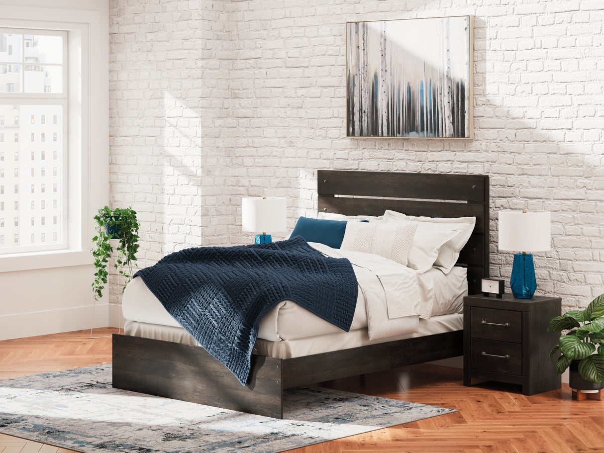 Furniture City Slidell - Ashley Furniture - Hollivern Bedroom - Queen Panel Bed / Dark Gray - PCB2108B2