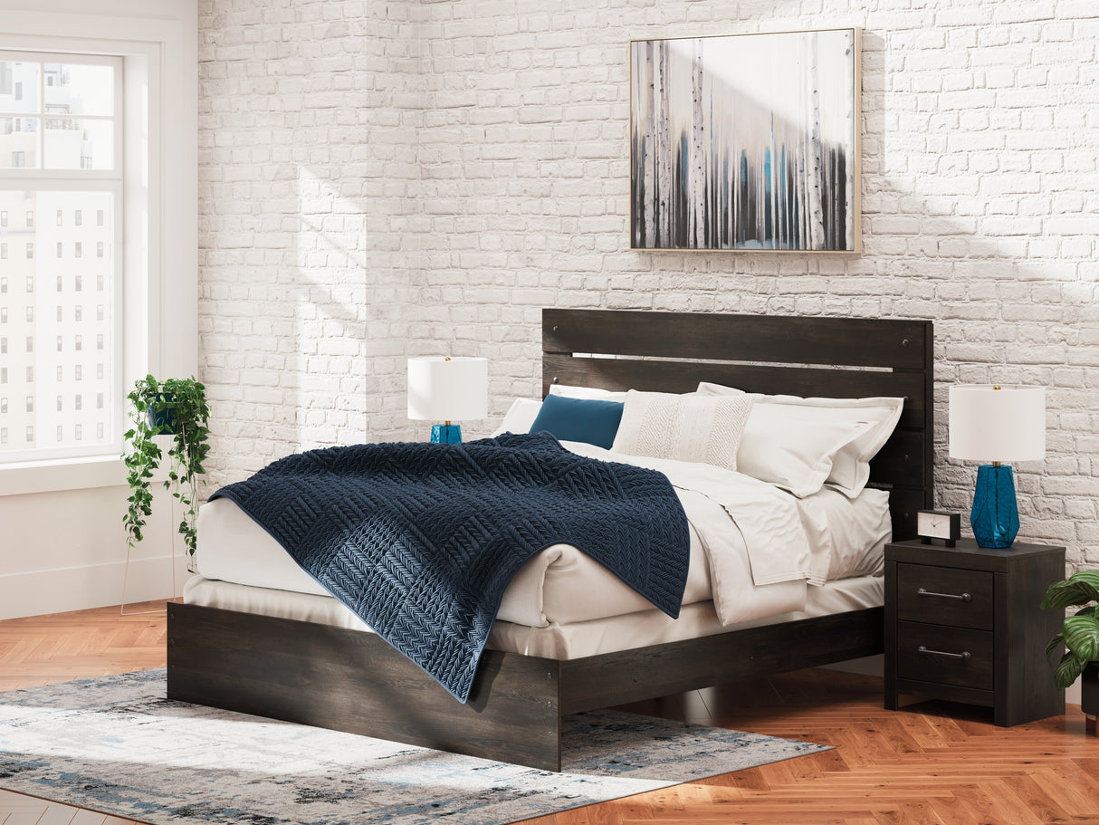 Furniture City Slidell - Ashley Furniture - Hollivern Bedroom - King Panel Bed / Dark Gray - PCB2108B8