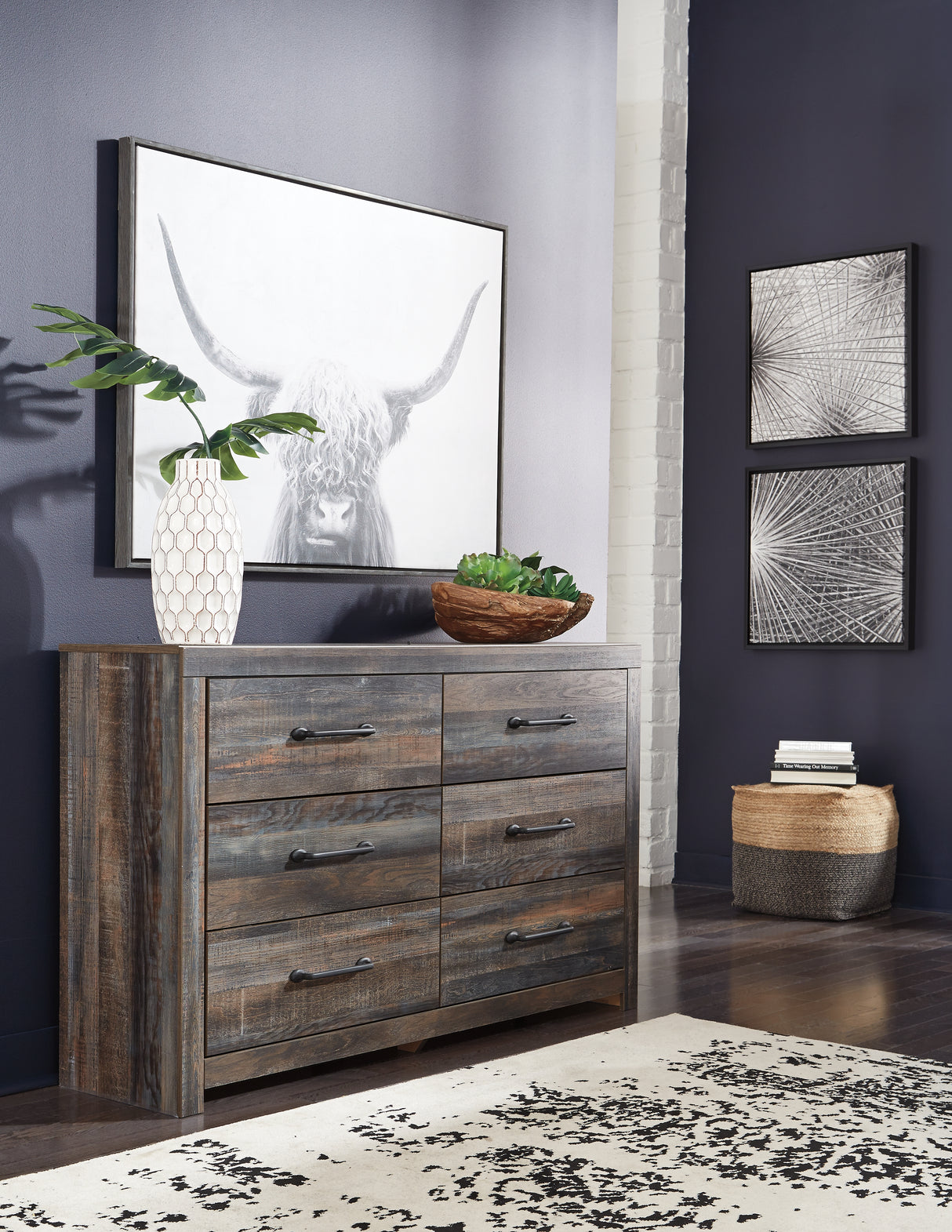 Furniture City Slidell - Ashley Furniture - Drystan Bedroom - Six Drawer Dresser / Multi - B211-31