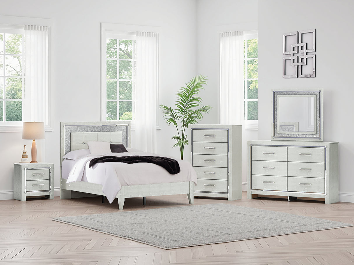 Furniture City Slidell - Ashley Furniture - Zyniden Bedroom - Full Upholstered Panel Bed / Silver - B2114B4