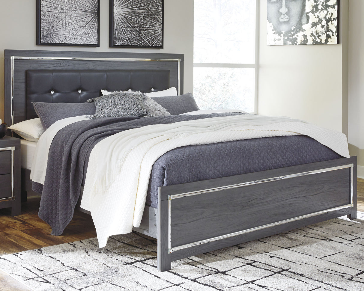Furniture City Slidell - Ashley Furniture - Lodanna Bedroom - King Panel Bed / Gray - B214B10
