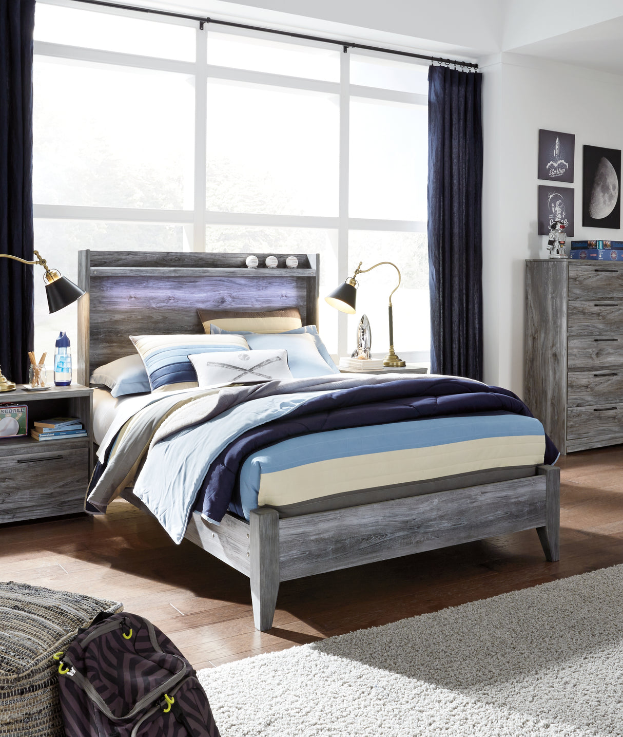 Furniture City Slidell - Ashley Furniture - Baystorm Bedroom - Full Panel Bed / Gray - B221B21