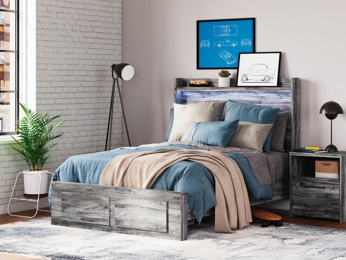 Furniture City Slidell - Ashley Furniture - Baystorm Bedroom - Full Panel Bed with 2 Storage Drawers / Gray - B221B34