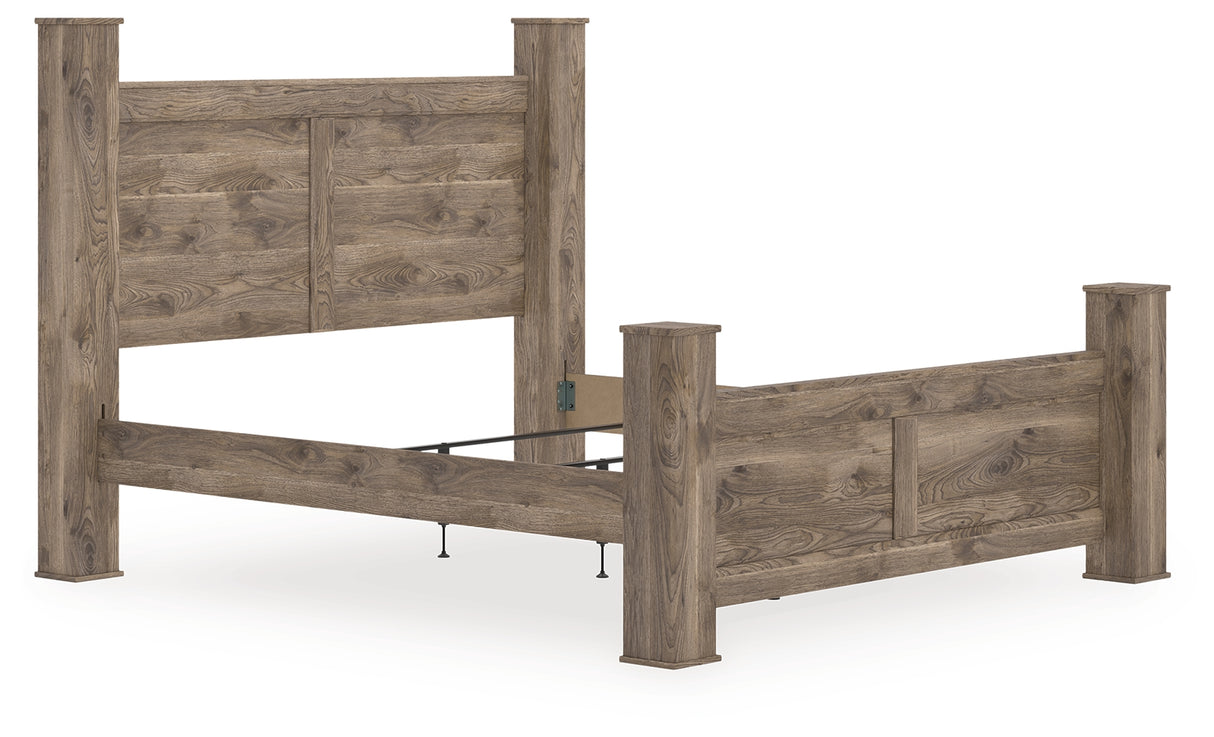 Furniture City Slidell - Ashley Furniture - Rusticott Bedroom - King Poster Bed / Brown - PCB2260B7