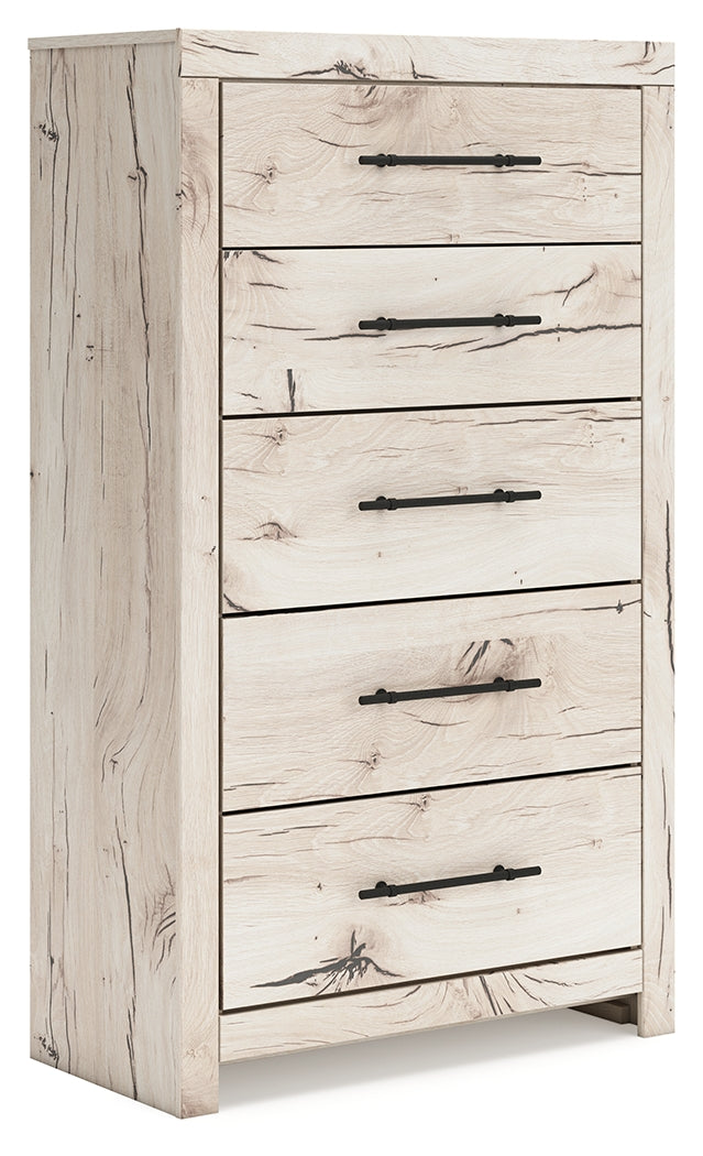 Furniture City Slidell - Ashley Furniture - Lawroy Bedroom - Five Drawer Chest / Light Natural - B2310-46