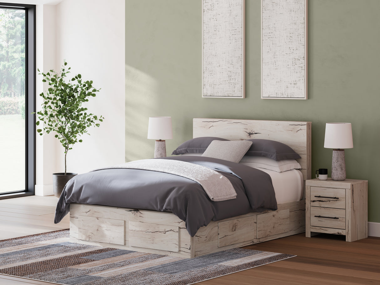 Furniture City Slidell - Ashley Furniture - Lawroy Bedroom - Queen Panel Storage Bed / Light Natural - B2310B9
