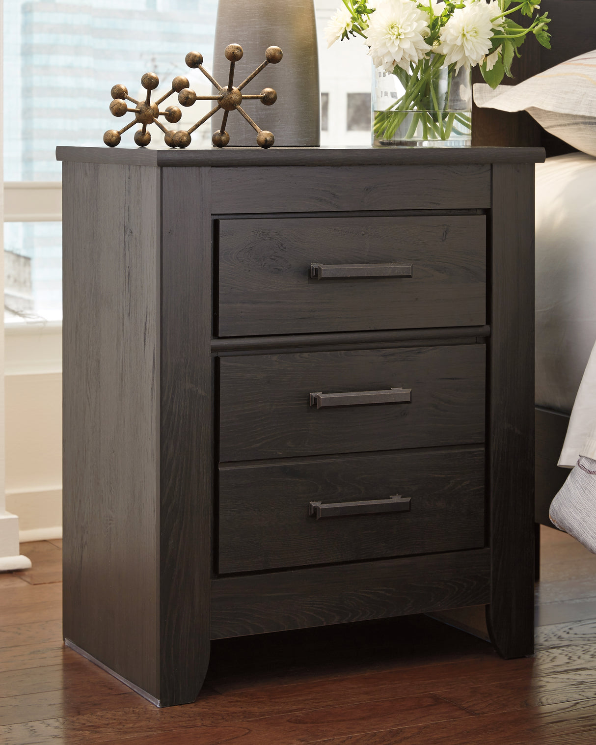Furniture City Slidell - Ashley Furniture - Brinxton Bedroom - Two Drawer Night Stand / Charcoal - B249-92