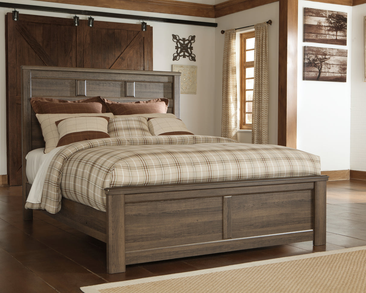 Furniture City Slidell - Ashley Furniture - Juararo Bedroom - Queen Panel Bed / Dark Brown - B251B6