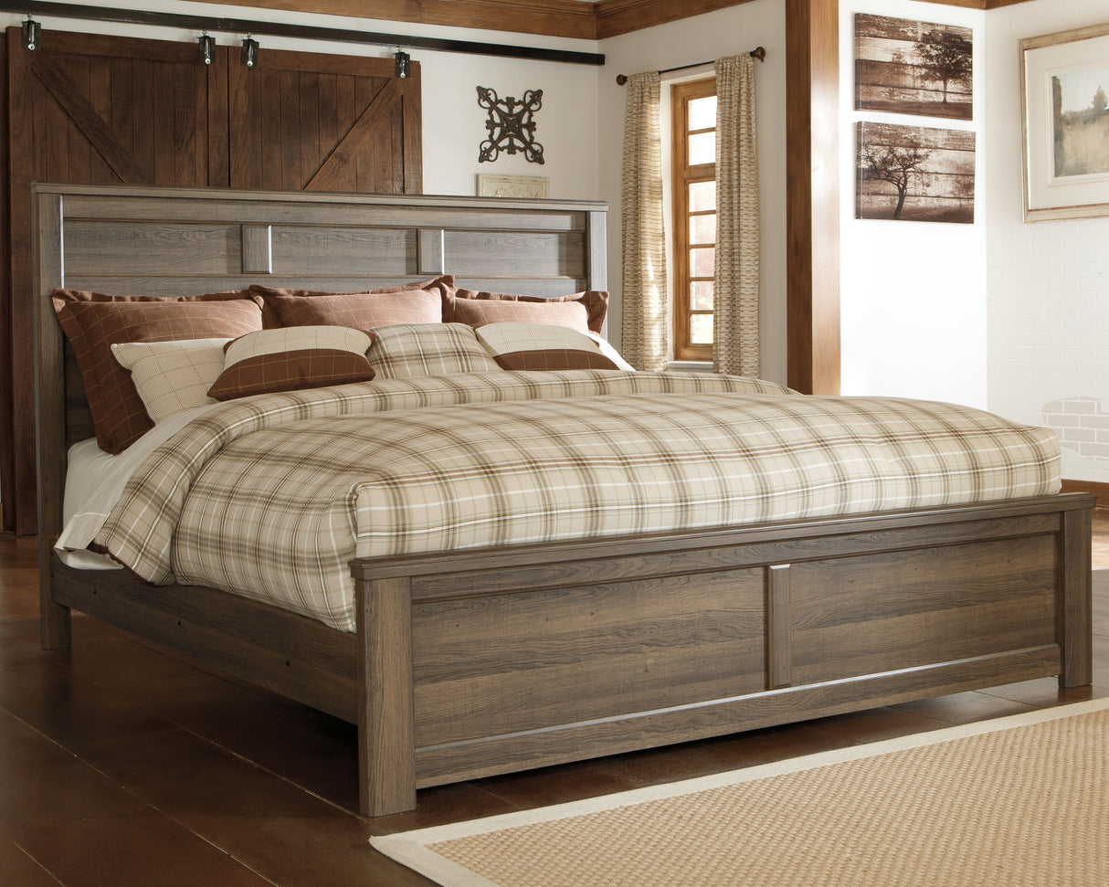 Furniture City Slidell - Ashley Furniture - Juararo Bedroom - California King Panel Bed / Dark Brown - B251B14