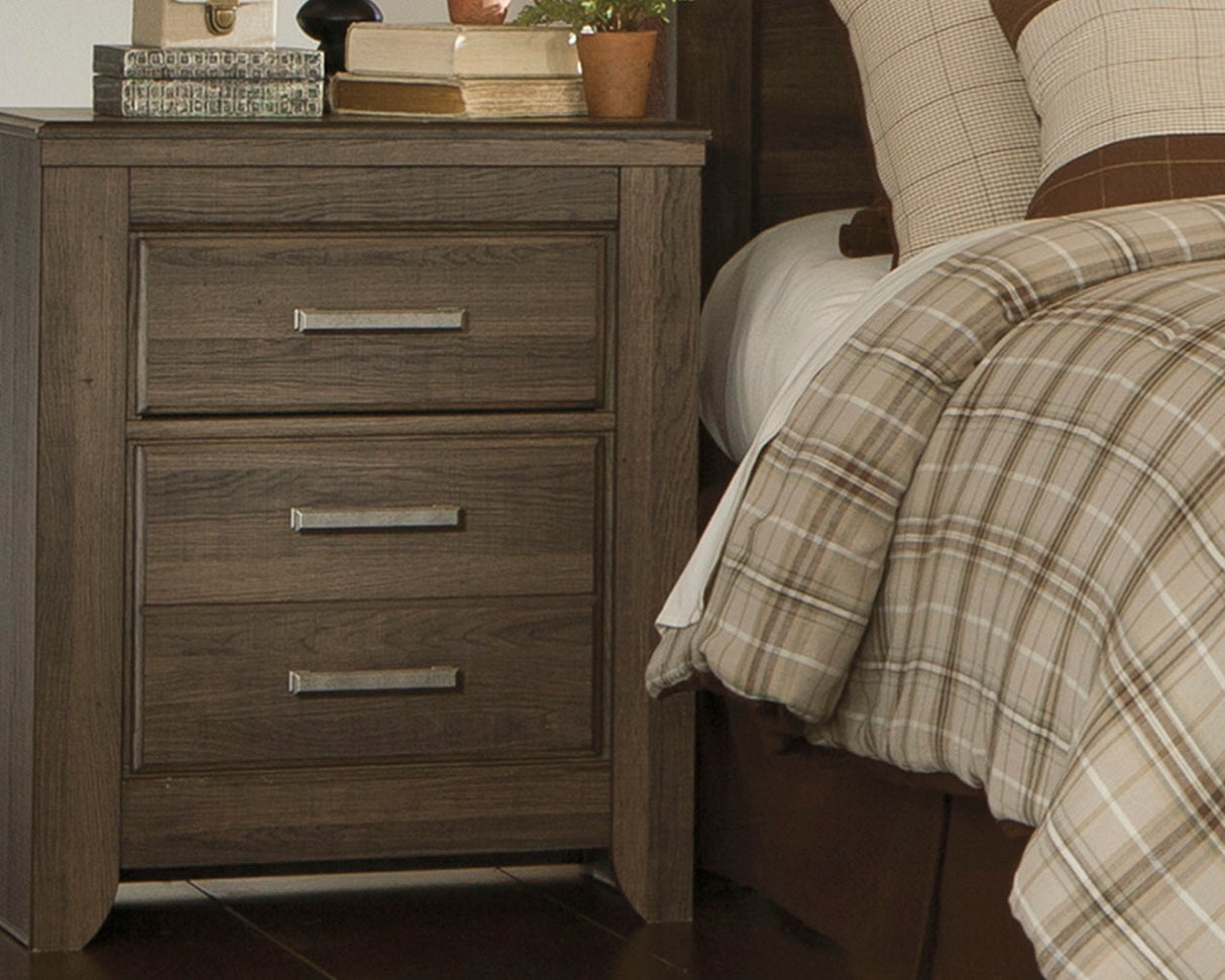 Furniture City Slidell - Ashley Furniture - Juararo Bedroom - Two Drawer Night Stand / Dark Brown - B251-92