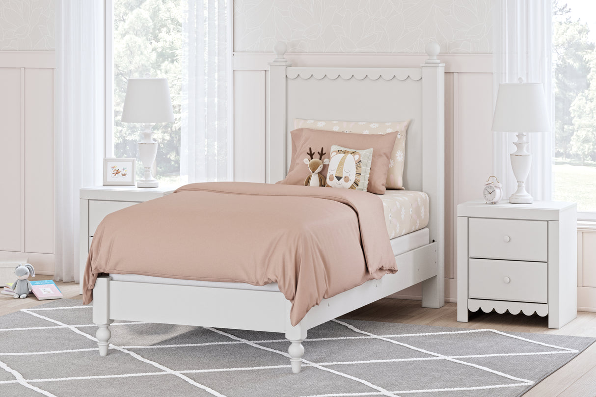 Furniture City Slidell - Ashley Furniture - Mollviney Bedroom - Twin Panel Bed / White - B2540B2