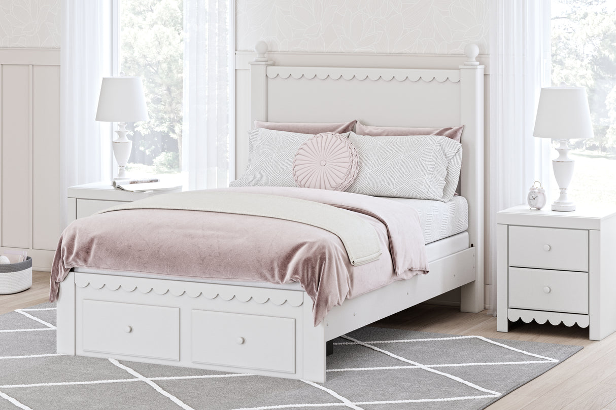 Furniture City Slidell - Ashley Furniture - Mollviney Bedroom - Full Panel Storage Bed / White - B2540B7