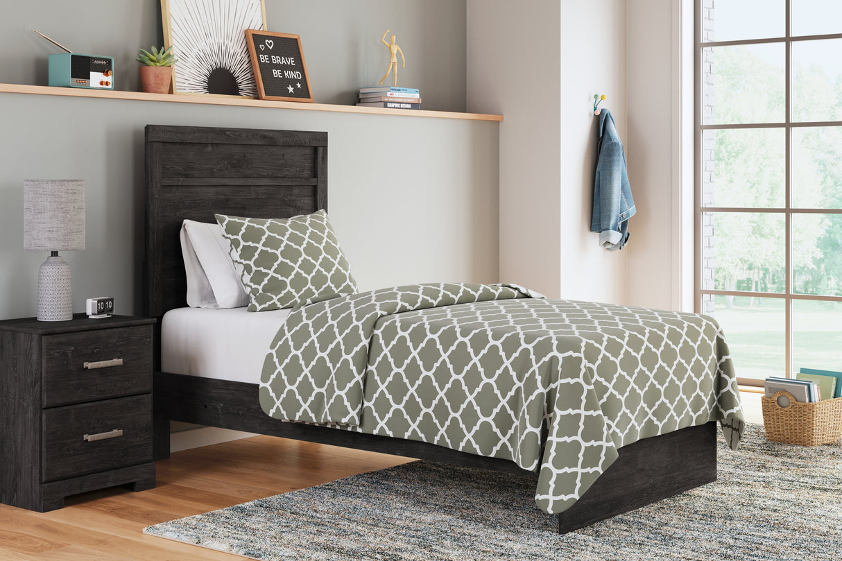 Furniture City Slidell - Ashley Furniture - Belachime Bedroom - Twin Panel Bed / Charcoal - B2589B11