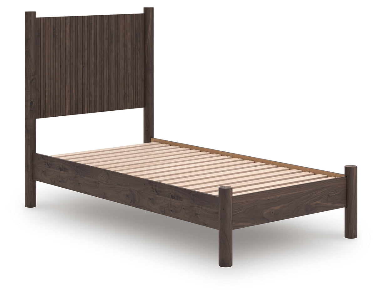 Furniture City Slidell - Ashley Furniture - Pamytta Bedroom - Twin Panel Platform Bed / Brown - PCB2614B2